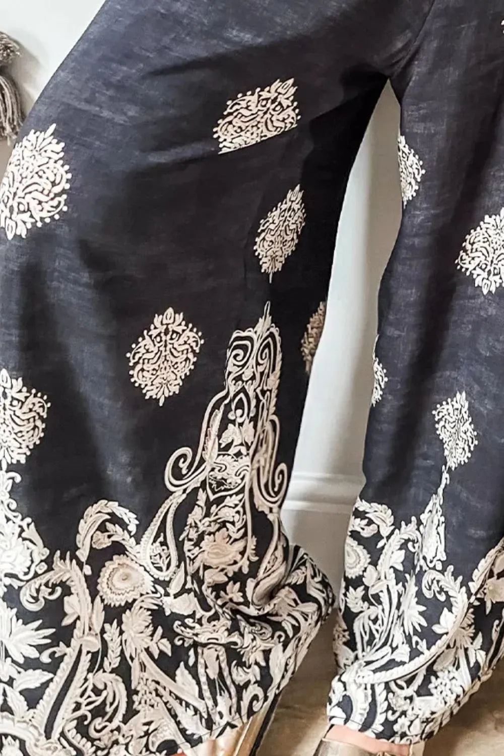 Printed Wide Leg Pants – Trendsi | ClozArt