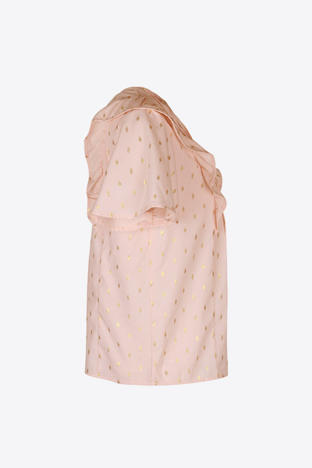 Perfee Printed Ruffle Trim Pleated Detail Blouse – Trendsi | ClozArt