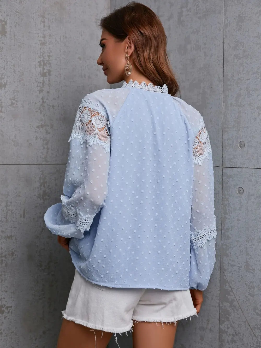 Crochet Tassel Tie Neck Long Sleeve Blouse – Trendsi | ClozArt