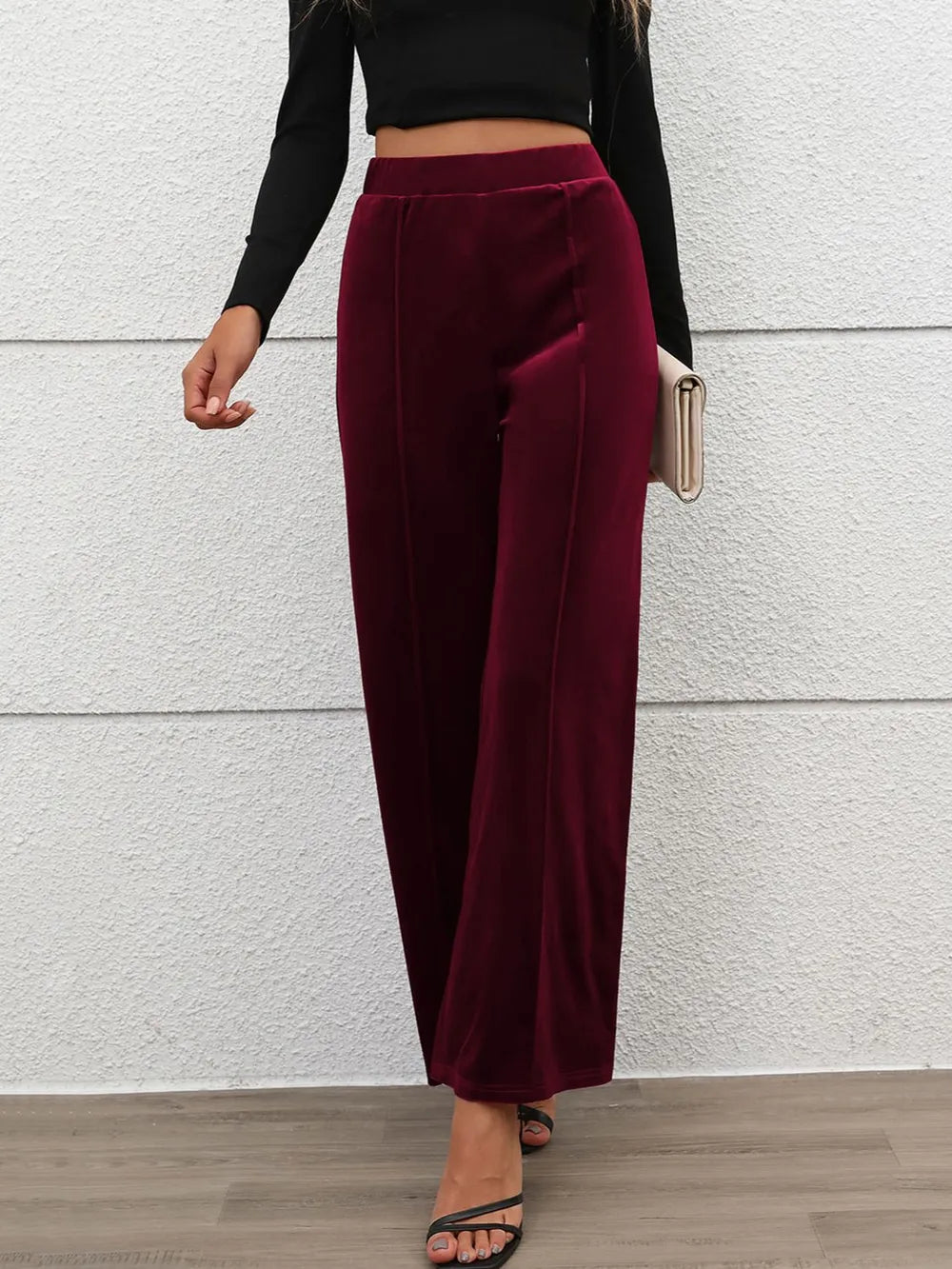 Elastic Waist Wide Leg Pants – Trendsi | ClozArt