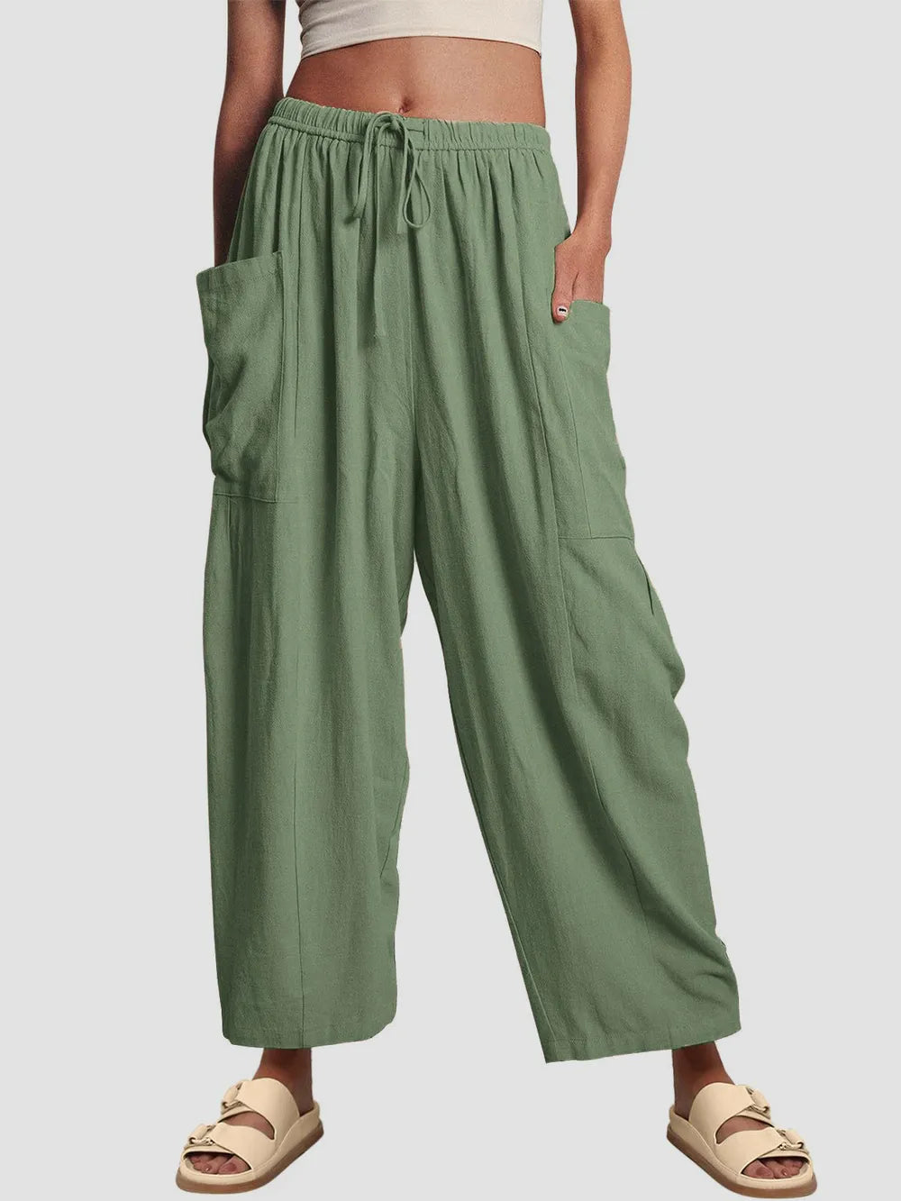 Full Size Wide Leg Pants with Pockets – Trendsi | ClozArt
