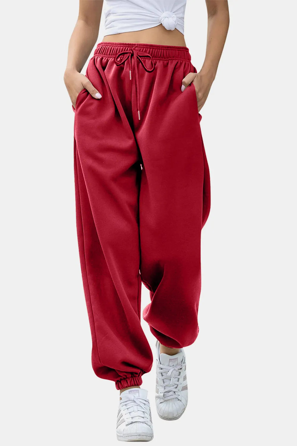 Elastic Waist Joggers with Pockets – Trendsi | ClozArt