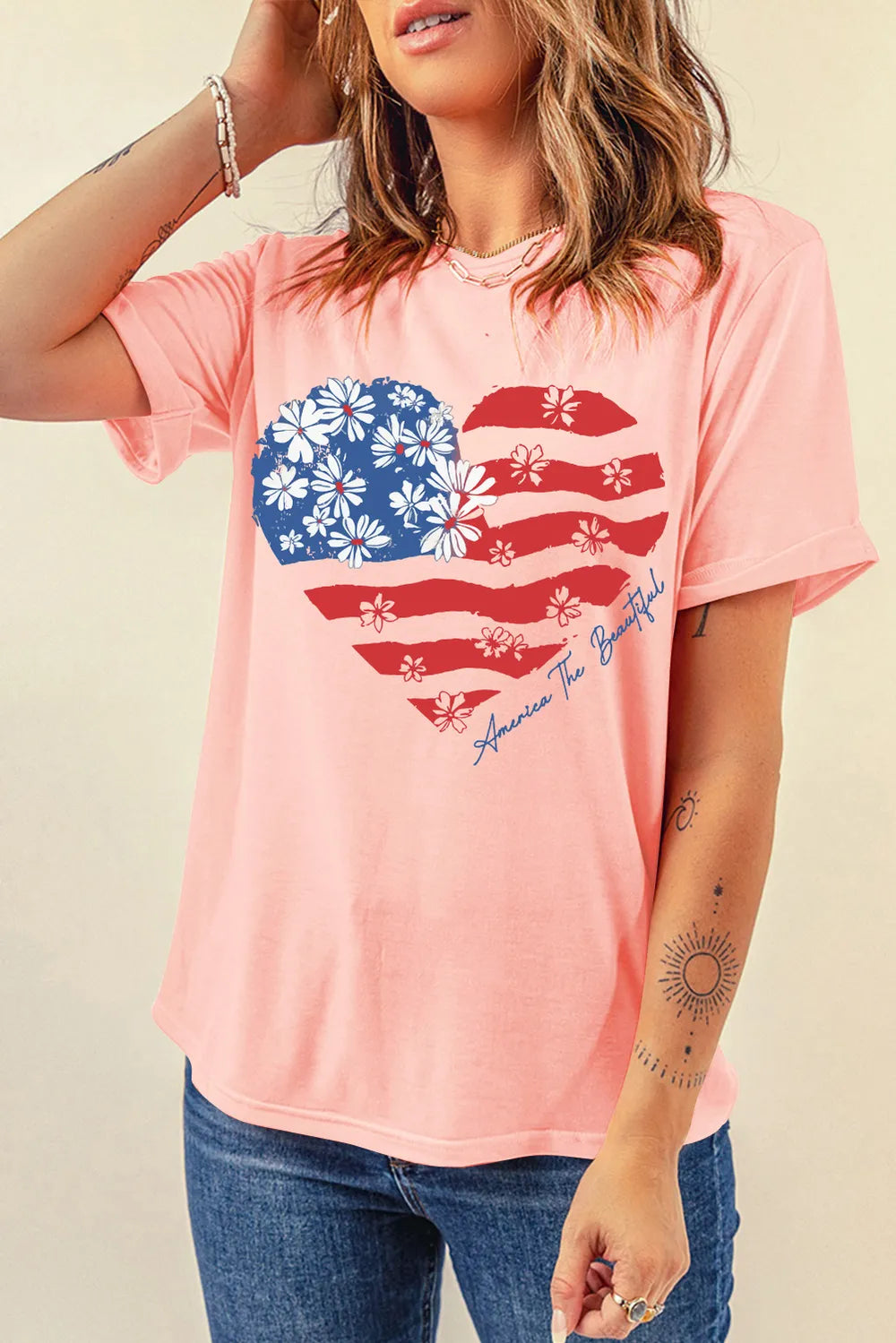 Heart Round Neck Short Sleeve T-Shirt – Trendsi | ClozArt