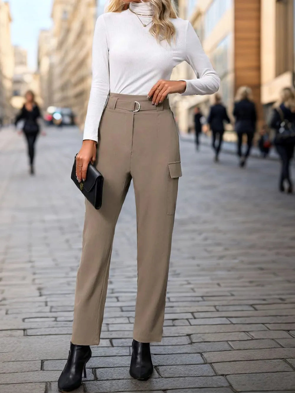 Perfee High Waist Straight Pants – Trendsi | ClozArt