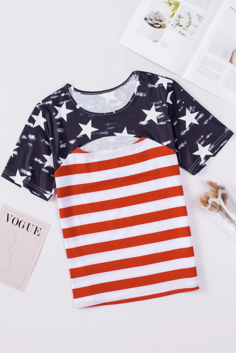 Cutout Striped Round Neck Short Sleeve T-Shirt – Trendsi | ClozArt