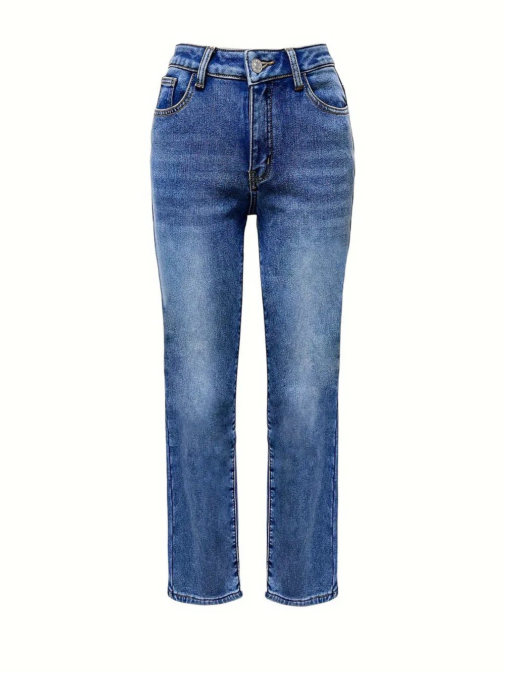 Straight Leg Jeans with Pockets – Trendsi | ClozArt