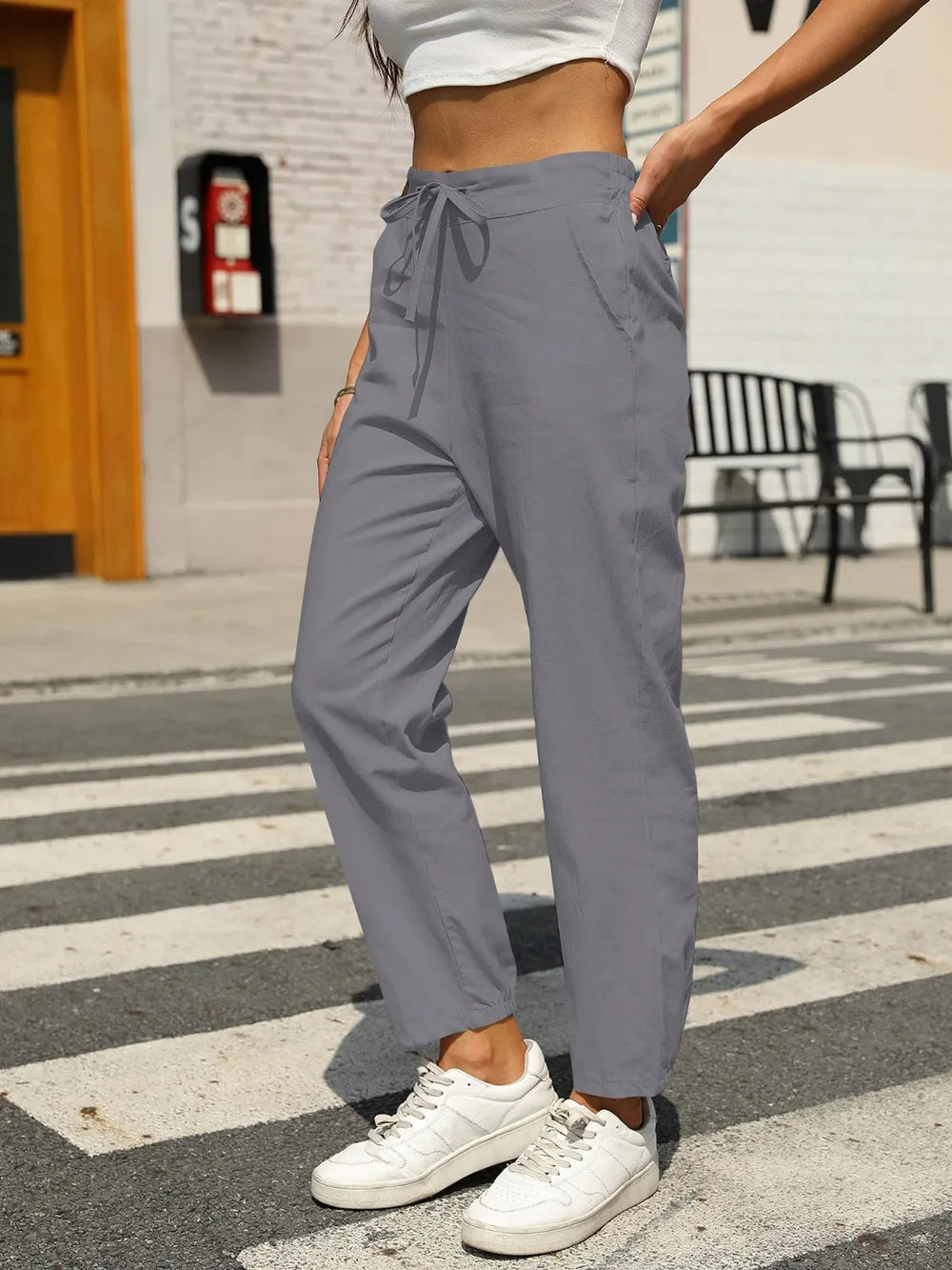 Elastic Waist Tapered Pants – Trendsi | ClozArt