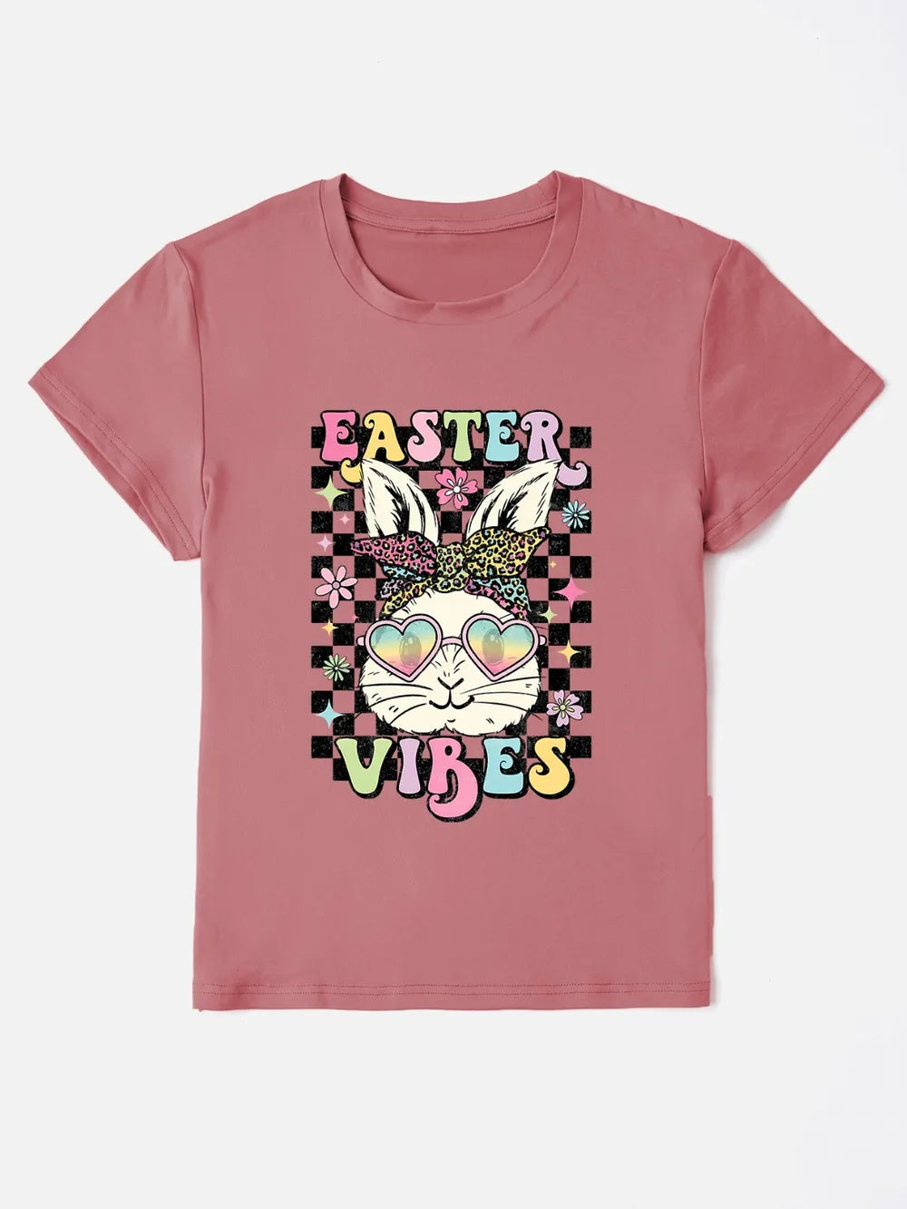 EASTER VIBES Round Neck Short Sleeve T-Shirt – Trendsi | ClozArt