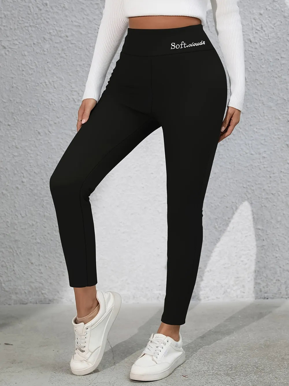 Full Size Letter Embroidered High Waist Leggings – Trendsi | ClozArt