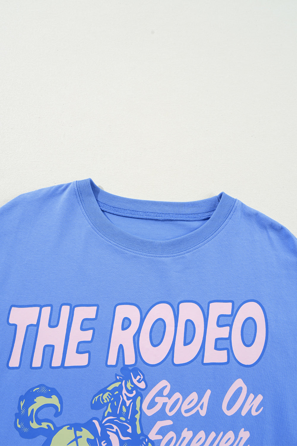 Sky Blue Rodeo Letter Graphic Tee – Shewin | ClozArt
