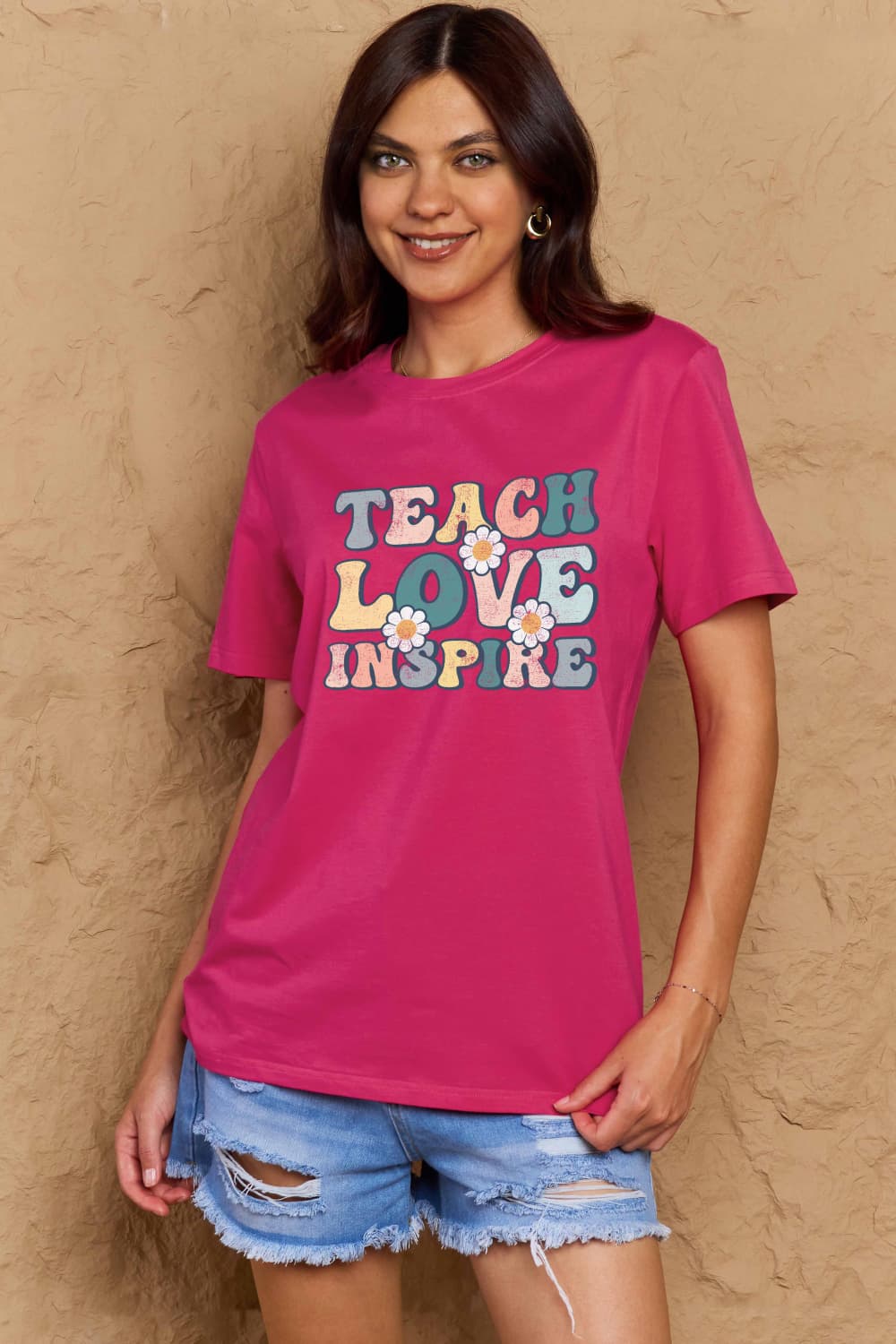 Simply Love Full Size TEACH LOVE INSPIRE Graphic Cotton T-Shirt – Trendsi | ClozArt