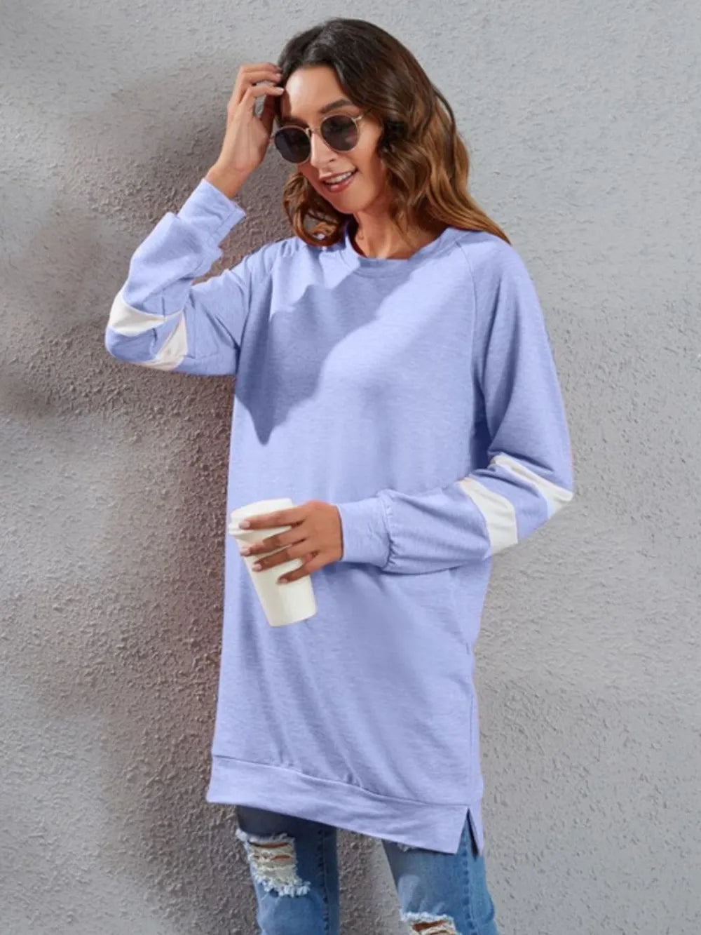 Full Size Striped Round Neck Long Sleeve T-Shirt – Trendsi | ClozArt