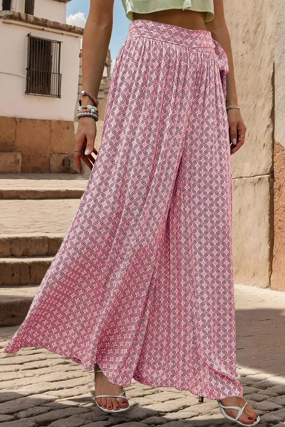 Perfee Printed Tied Wide Leg Pants – Trendsi | ClozArt