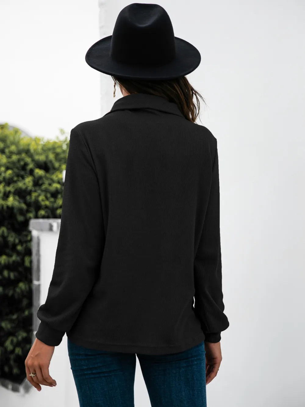 Half Button Long Sleeve T-Shirt – Trendsi | ClozArt