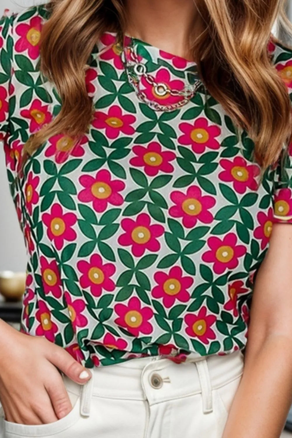 Printed Round Neck Short Sleeve T-Shirt – Trendsi | ClozArt