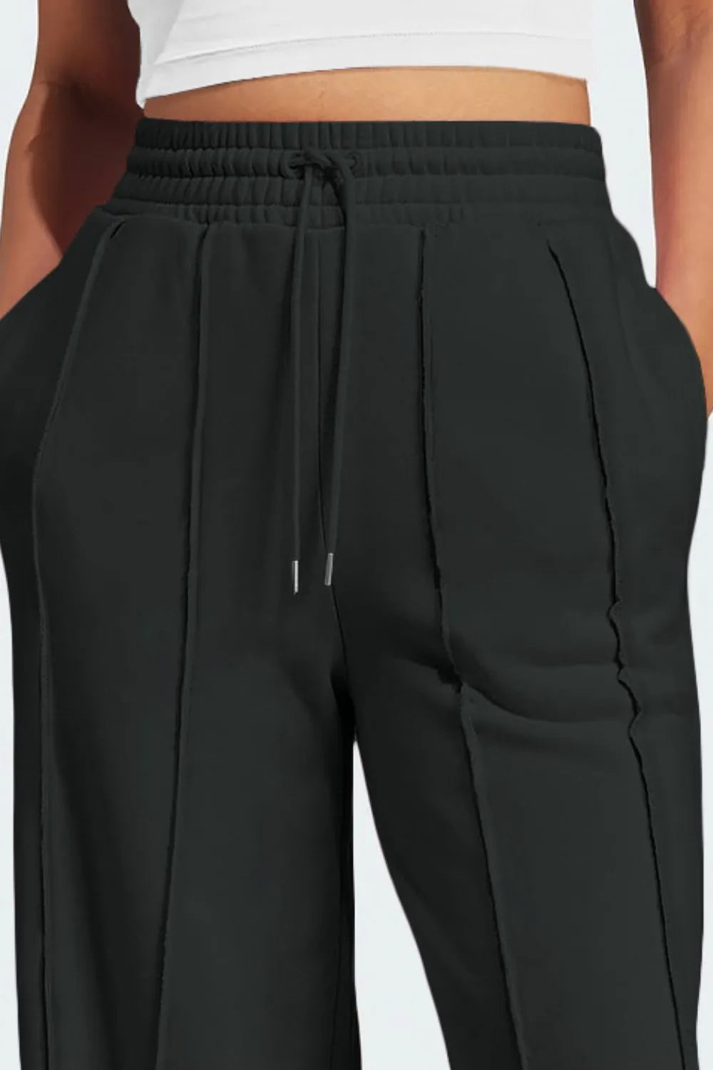 Drawstring Wide Leg Active Pants – Trendsi | ClozArt