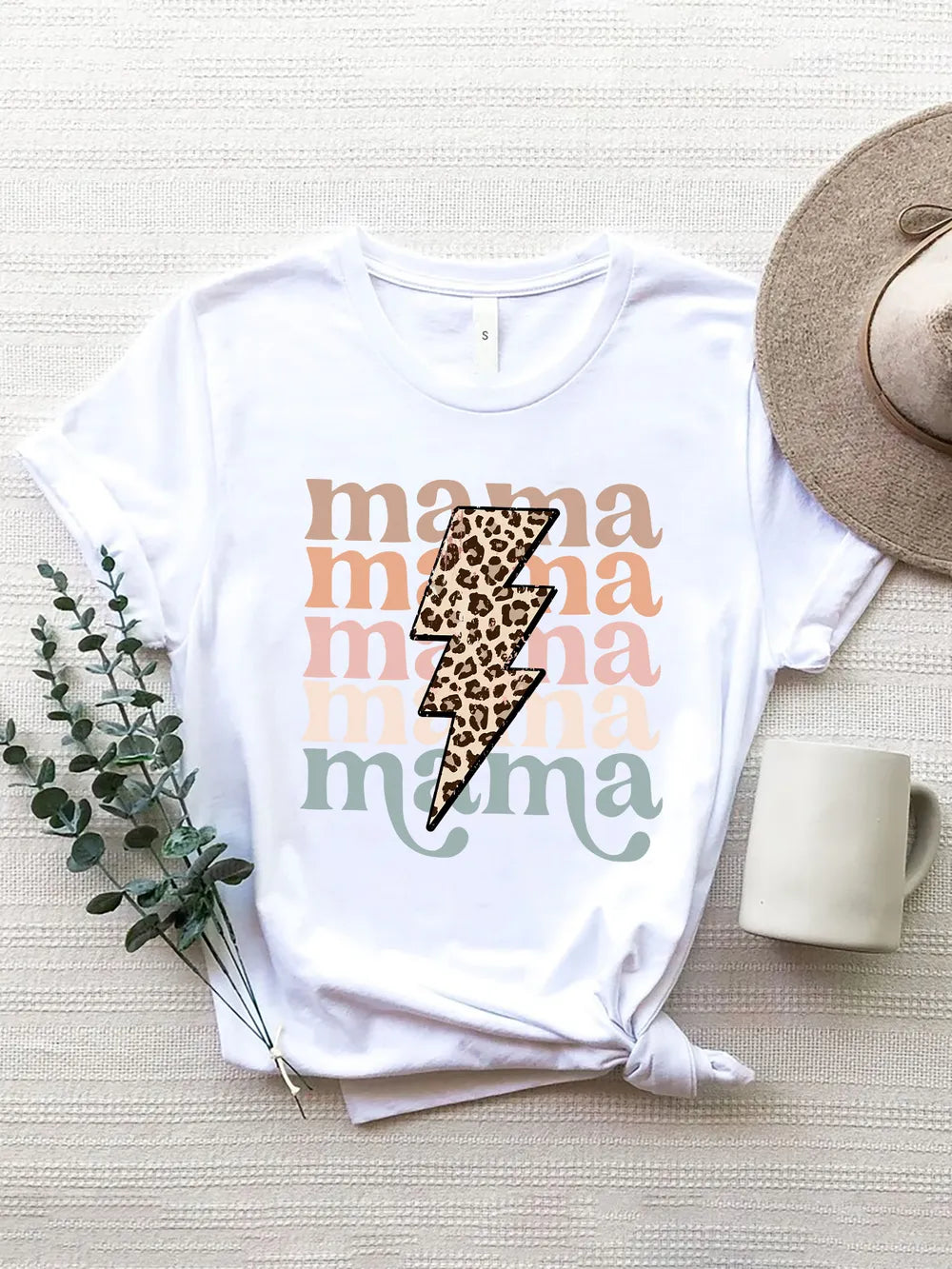 MAMA Round Neck Short Sleeve T-Shirt – Trendsi | ClozArt