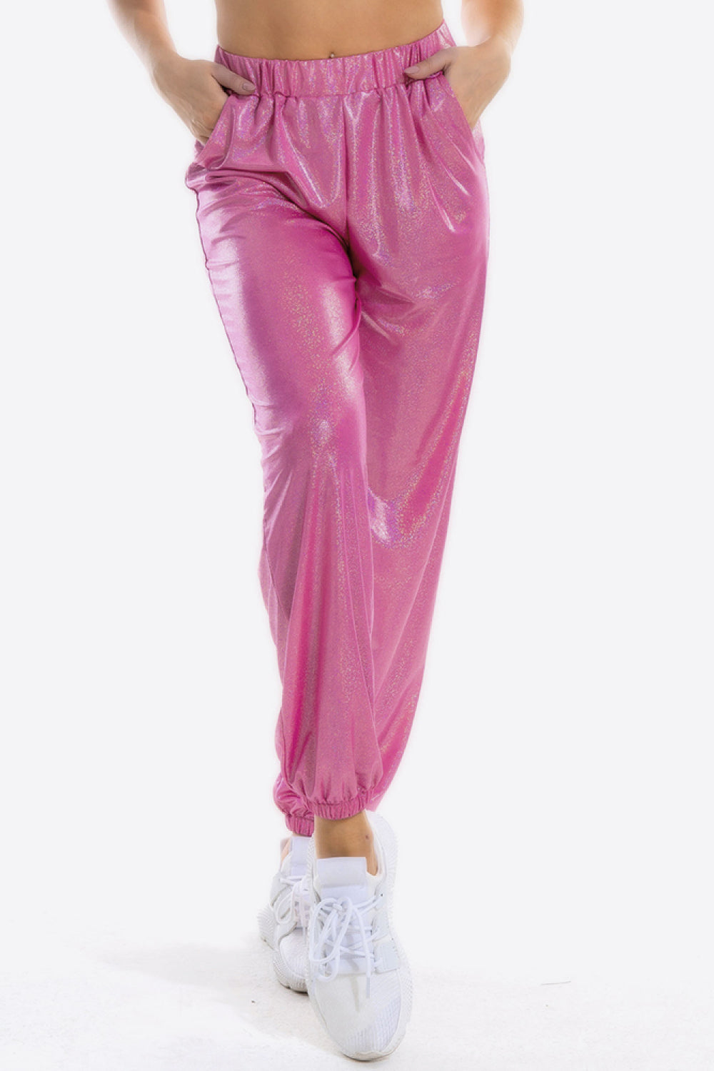 Glitter Elastic Waist Pants with Pockets – Trendsi | ClozArt