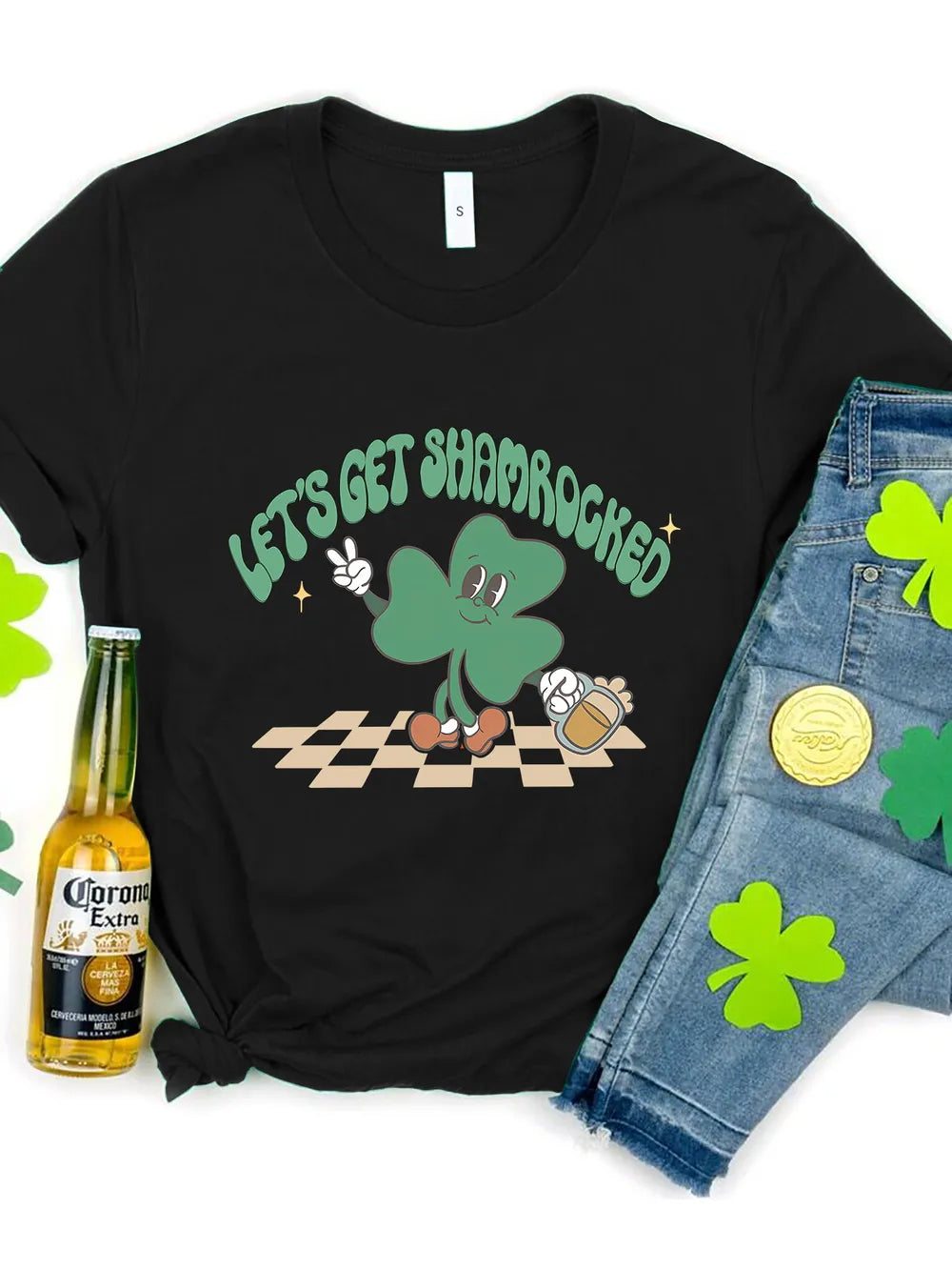 LET'S GET SHAMROCKED Round Neck T-Shirt – Trendsi | ClozArt