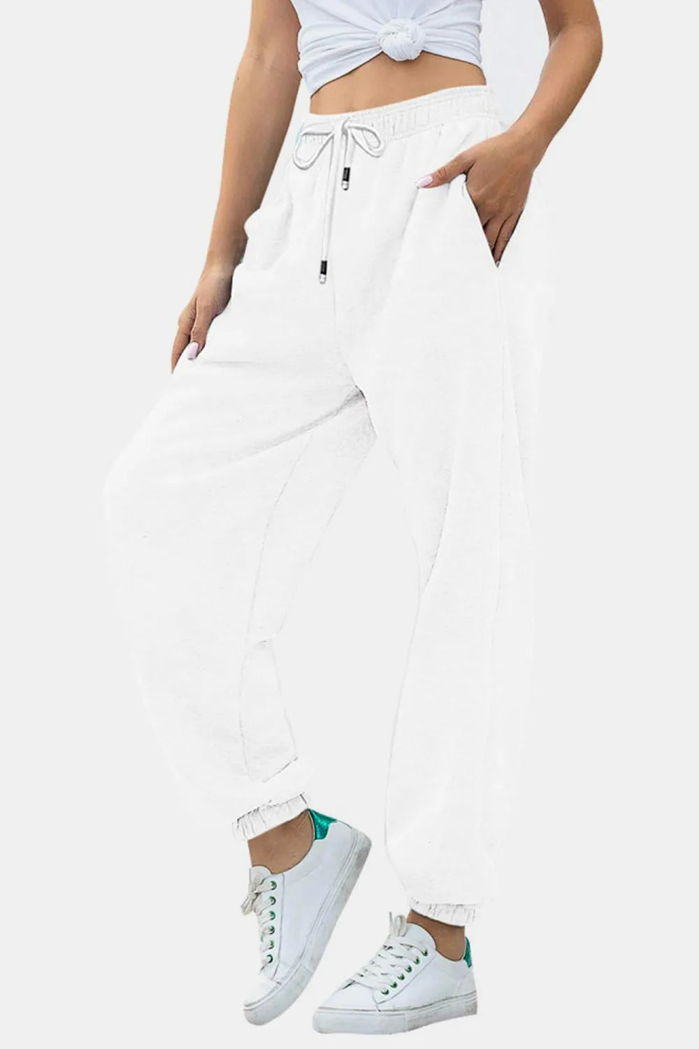 Elastic Waist Joggers with Pockets – Trendsi | ClozArt