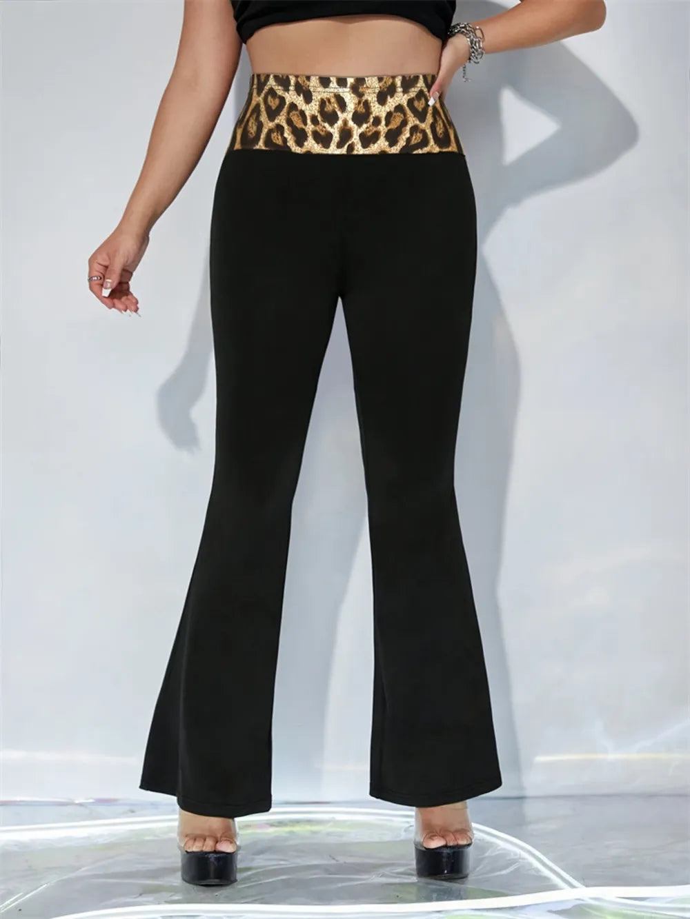 Leopard High Waist Flare Pants – Trendsi | ClozArt