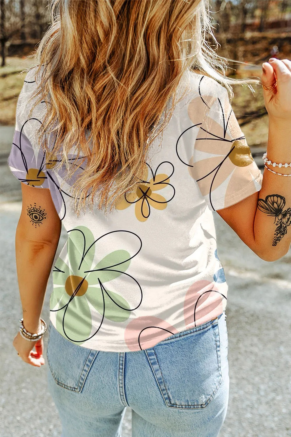 Printed Round Neck Short Sleeve T-Shirt – Trendsi | ClozArt