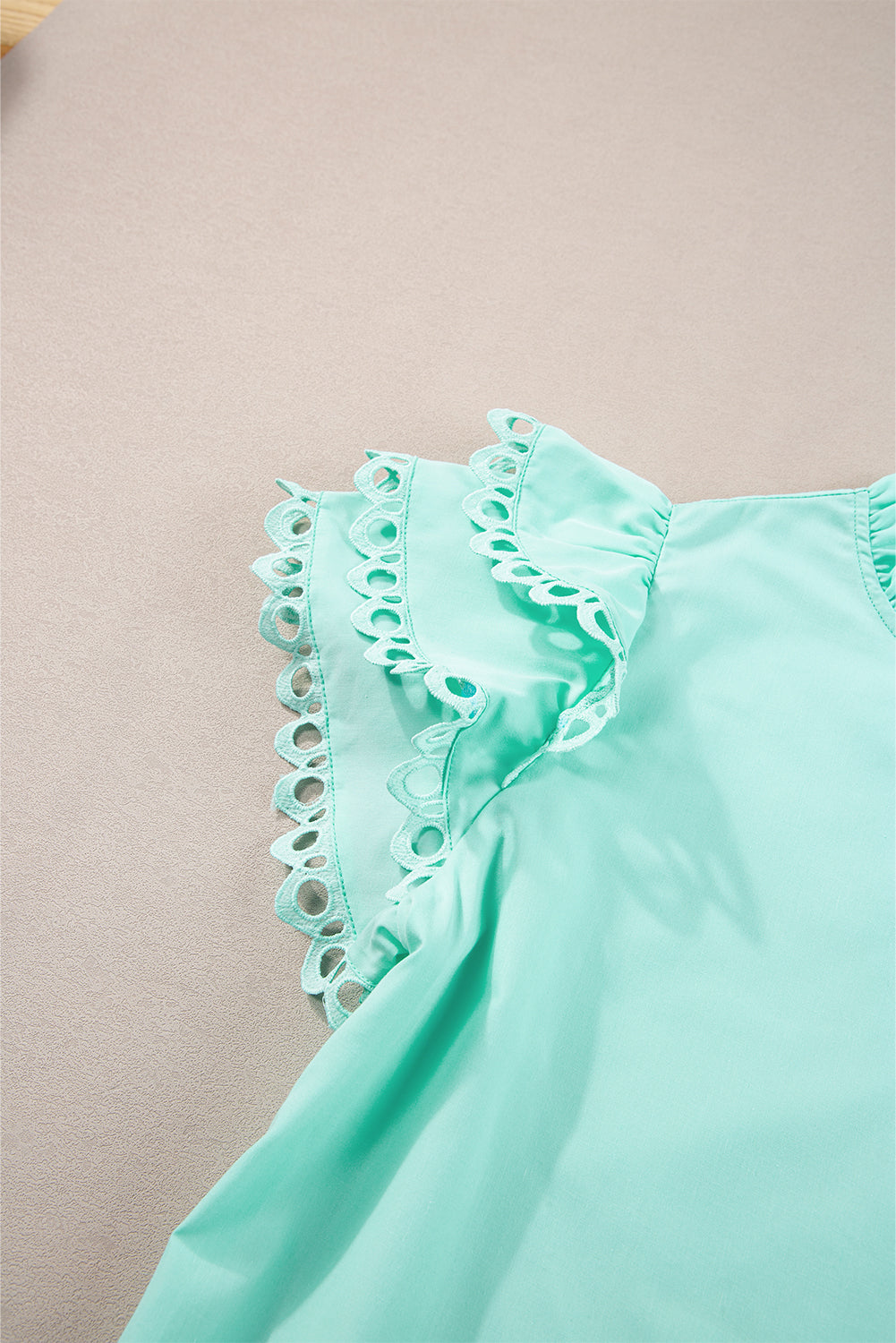 Beau Blue Layered Cap Sleeve Frill Neck Blouse – Shewin | ClozArt