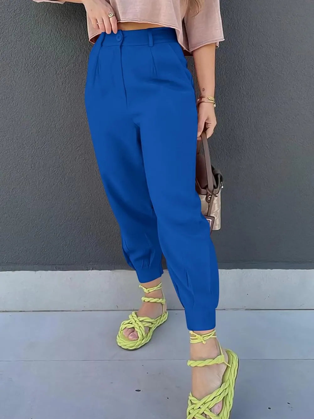 High Waist Cropped Pants – Trendsi | ClozArt