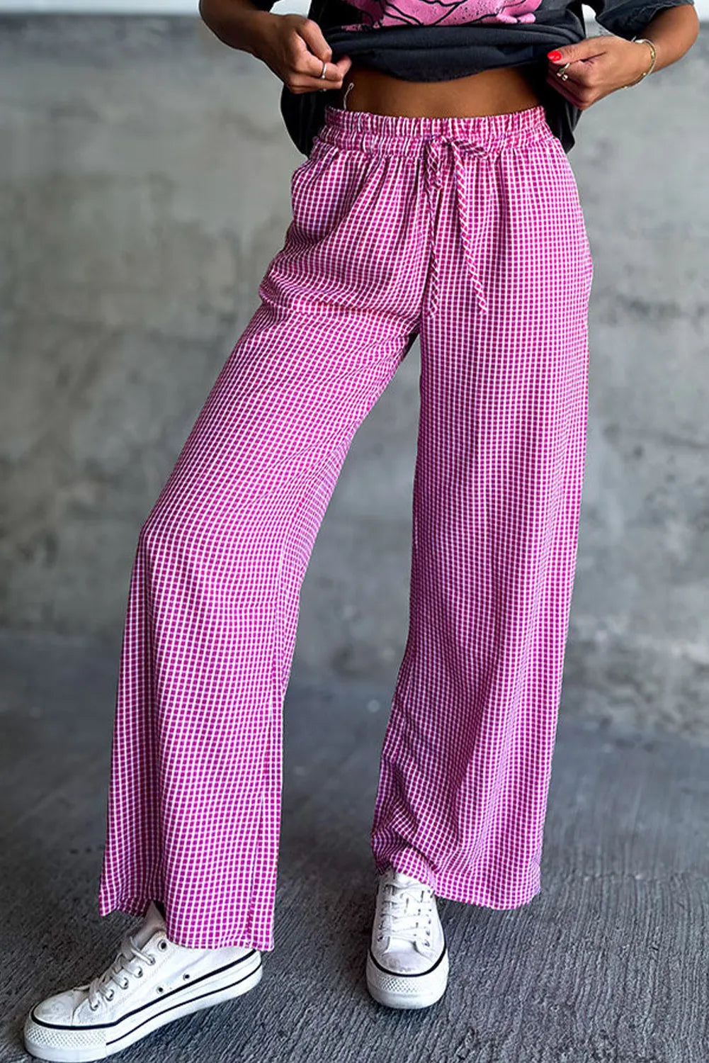 Plaid Wide Leg Pants with Pockets – Trendsi | ClozArt