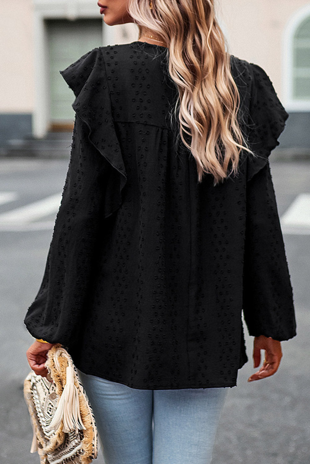 Round Neck Ruffled Blouse – Trendsi | ClozArt