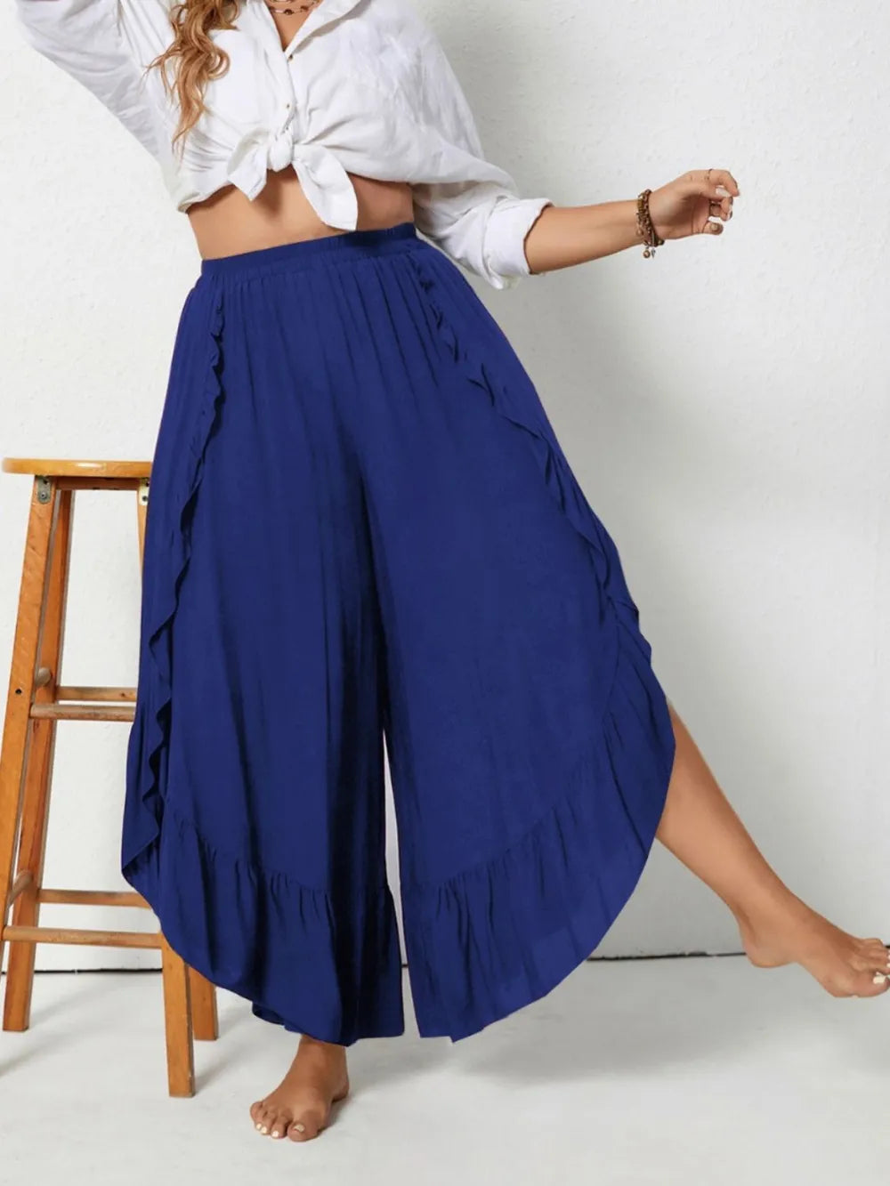 Plus Size Ruffled Wide Leg Pants – Trendsi | ClozArt