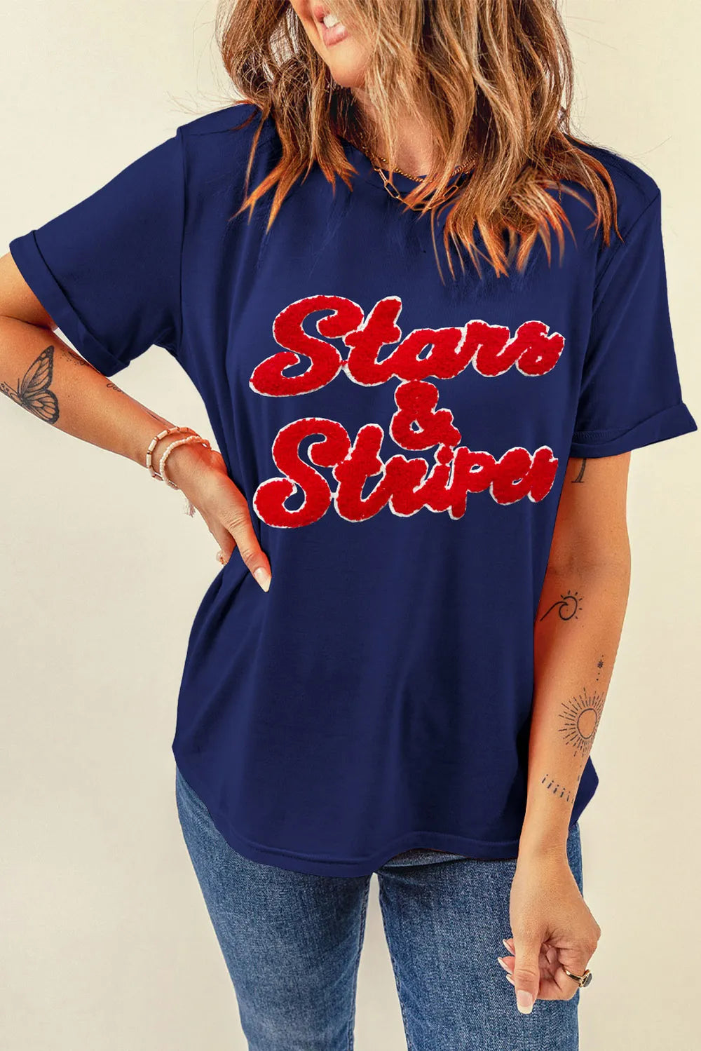 Letter Round Neck Short Sleeve T-Shirt – Trendsi | ClozArt
