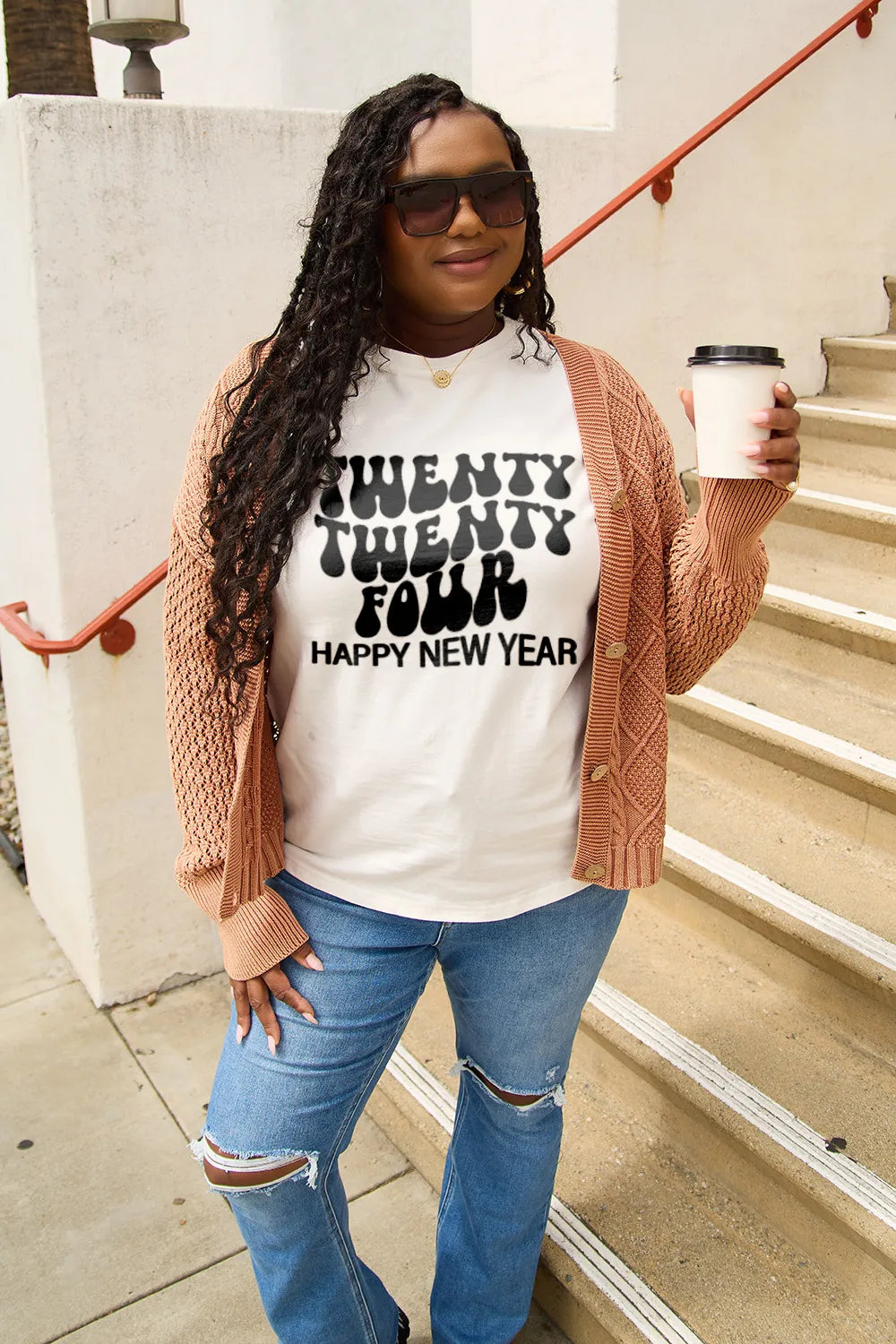 Simply Love Full Size TWENTY TWENTY FOUR HAPPY NEW YEAR Short Sleeve T-Shirt – Trendsi | ClozArt