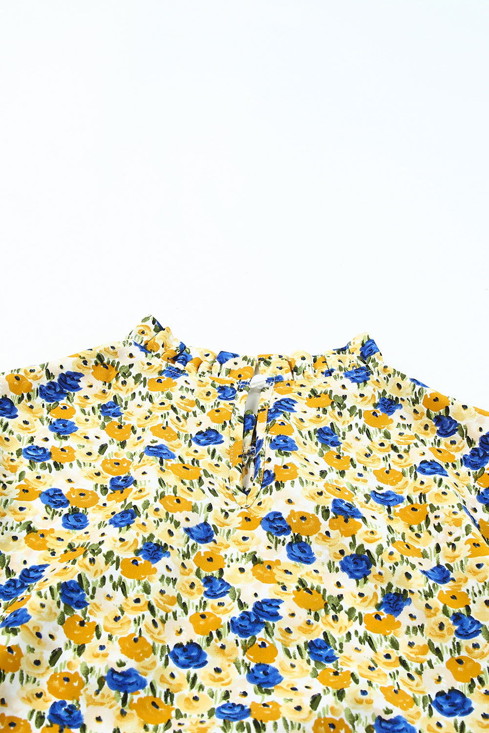 Floral Puff Sleve Keyhole Blouse – Trendsi | ClozArt