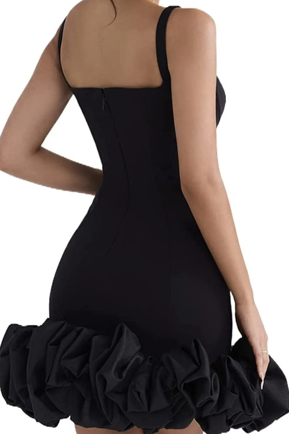 Ruched Square Neck Sleeve Mini Dress – Trendsi | ClozArt