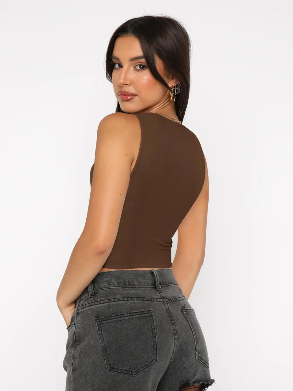 Round Neck Cropped Tank – Trendsi | ClozArt