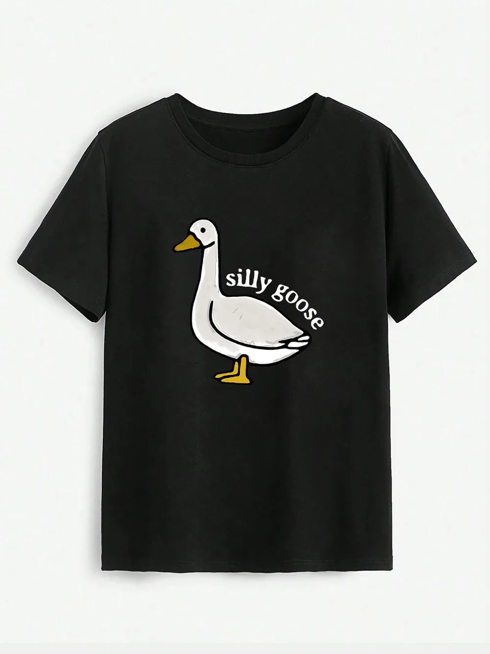 Goose Round Neck Short Sleeve T-Shirt – Trendsi | ClozArt