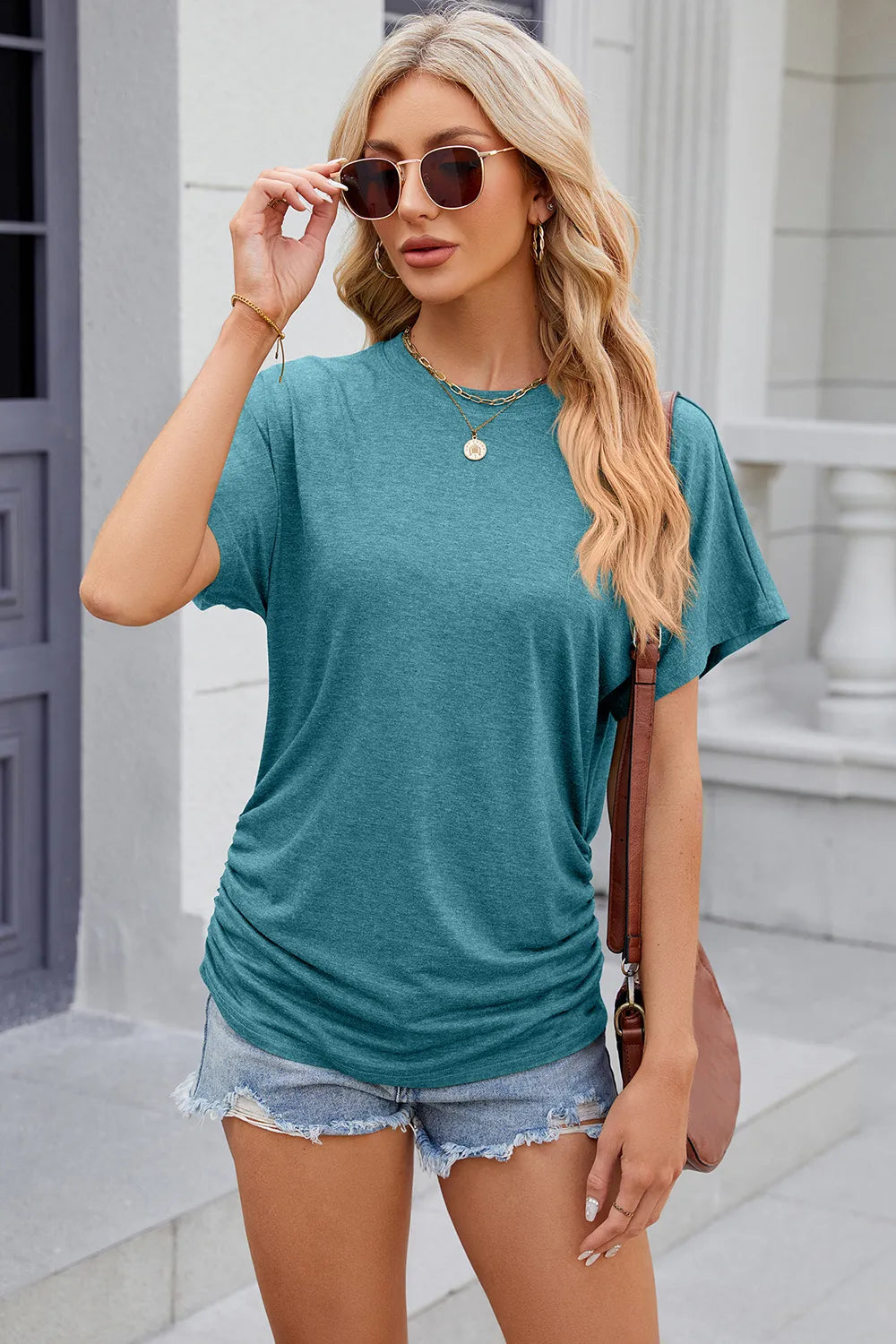Round Neck Flutter Sleeve T-Shirt – Trendsi | ClozArt