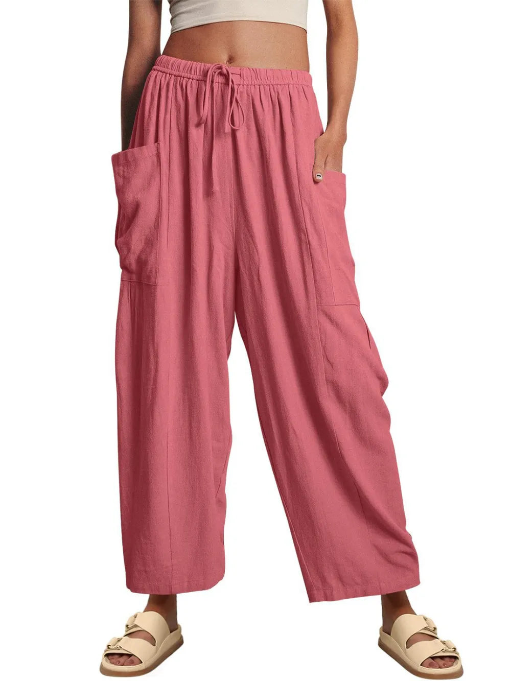 Full Size Wide Leg Pants with Pockets Plus Size – Trendsi | ClozArt