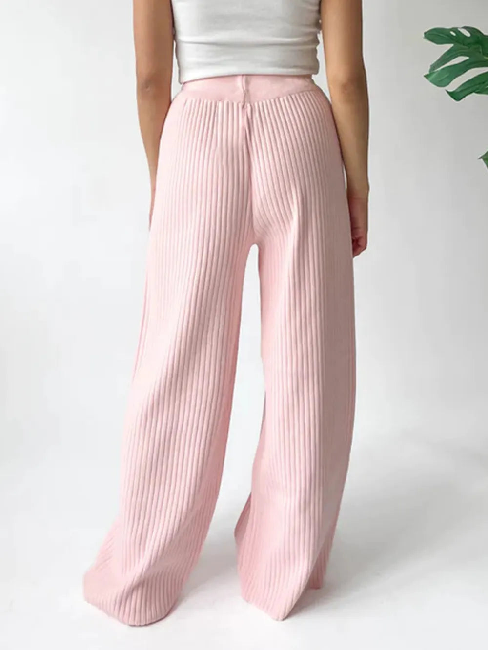 Ribbed Wide Leg Sweater Pants – Trendsi | ClozArt