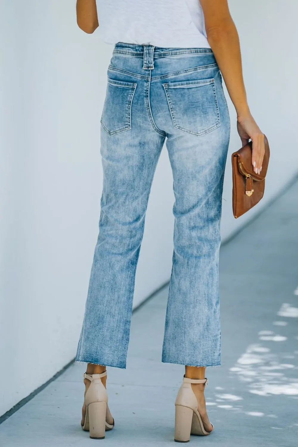 Washed Bootcut Jeans with Pockets – Trendsi | ClozArt