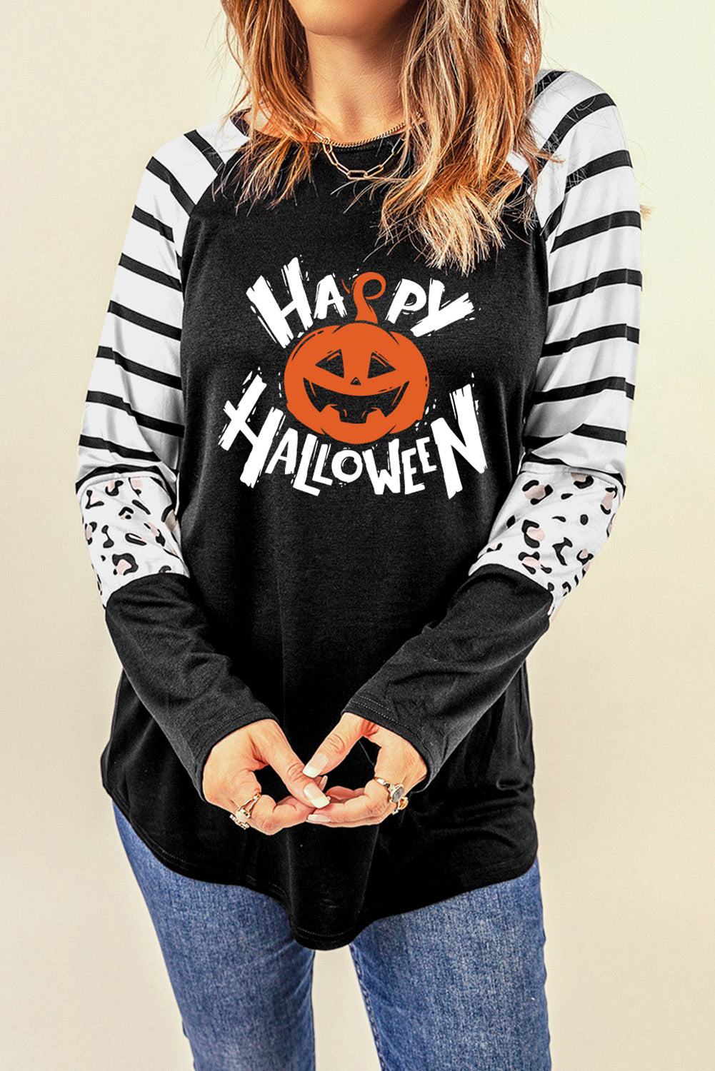 HAPPY HALLOWEEN Graphic Long Sleeve T-Shirt – Trendsi | ClozArt