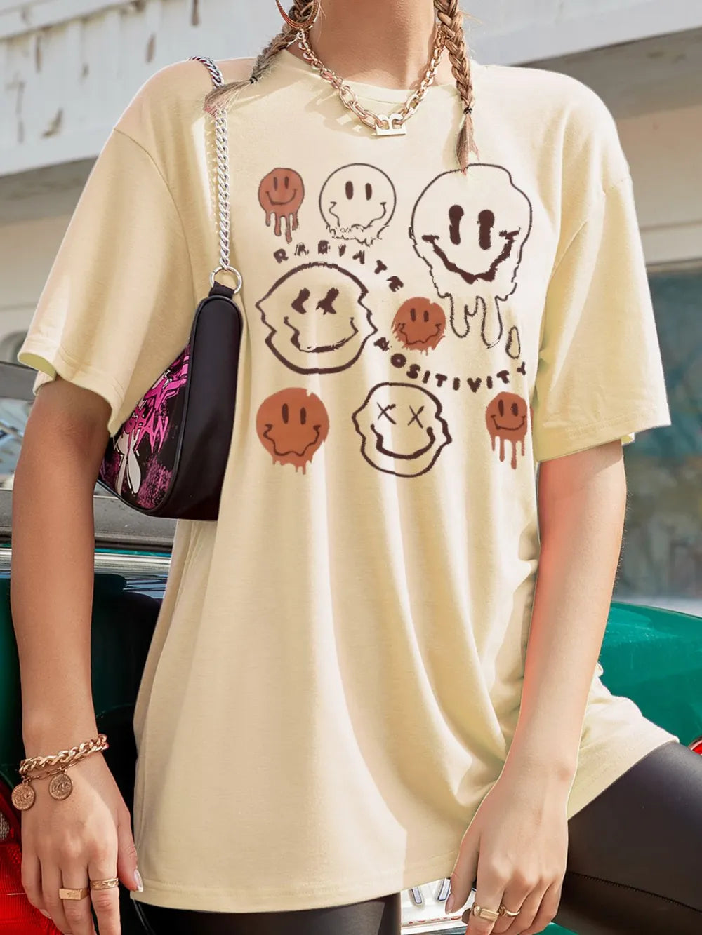 Graphic Round Neck Half Sleeve T-Shirt – Trendsi | ClozArt