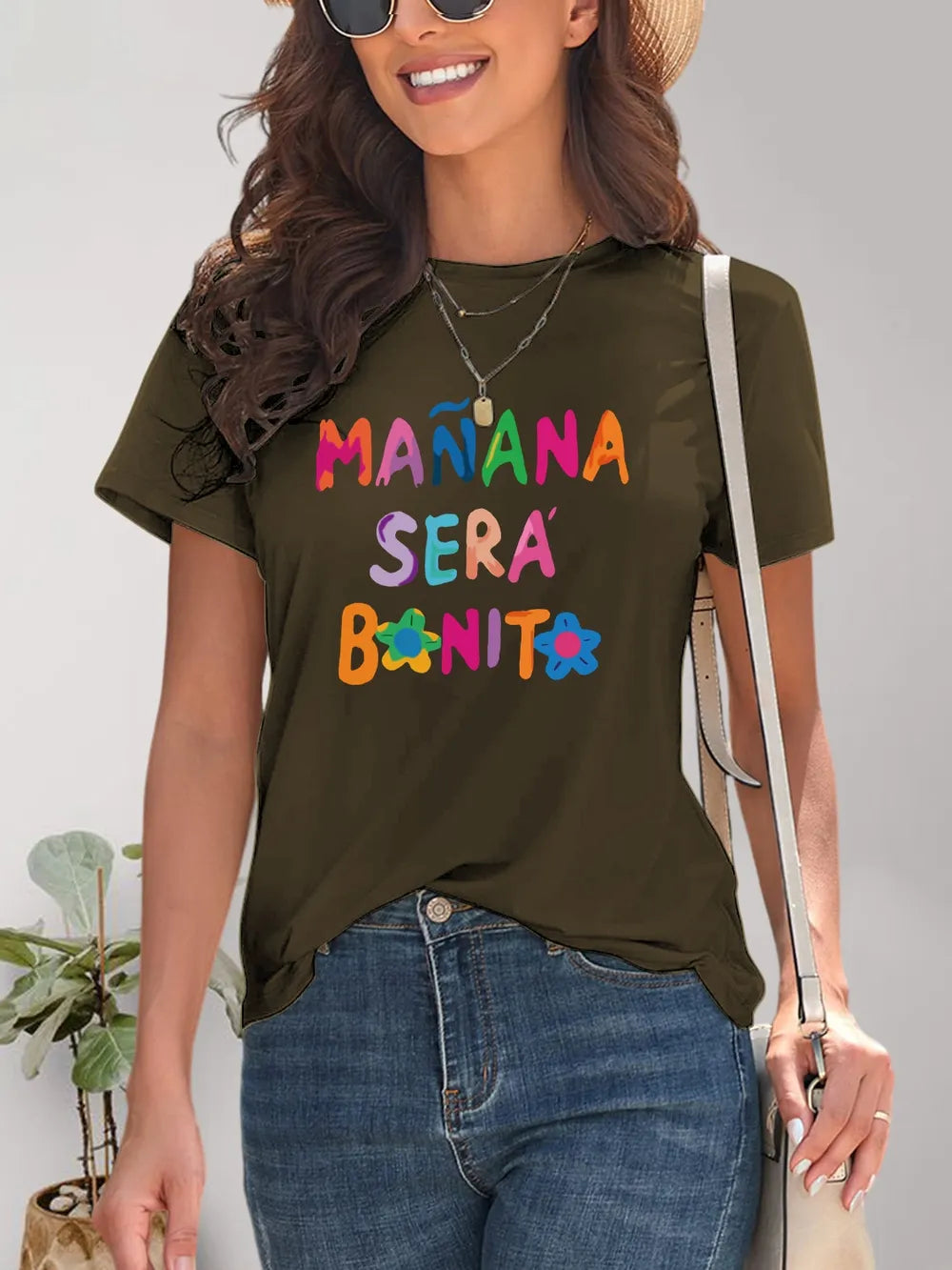 Letter Graphic Round Neck Short Sleeve T-Shirt – Trendsi | ClozArt