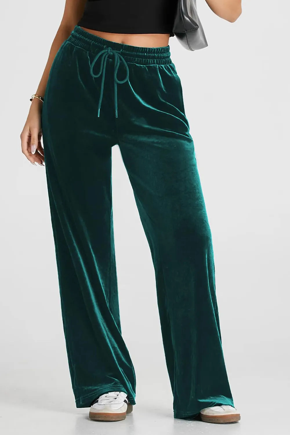 Drawstring Elastic Waist Straight Leg Pants – Trendsi | ClozArt