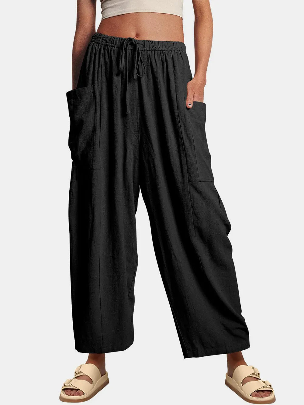 Full Size Wide Leg Pants with Pockets – Trendsi | ClozArt