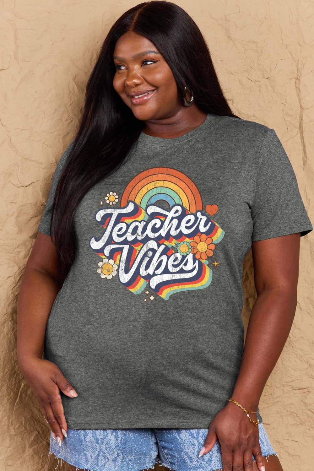 Simply Love Full Size TEACHER VIBES Graphic Cotton T-Shirt – Trendsi | ClozArt
