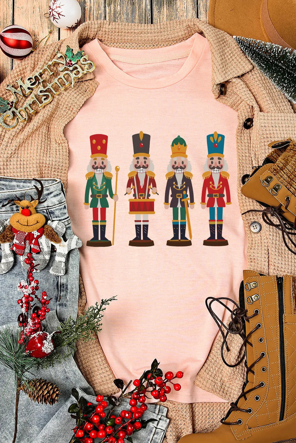 Nutcracker Round Neck Short Sleeve T-Shirt – Trendsi | ClozArt