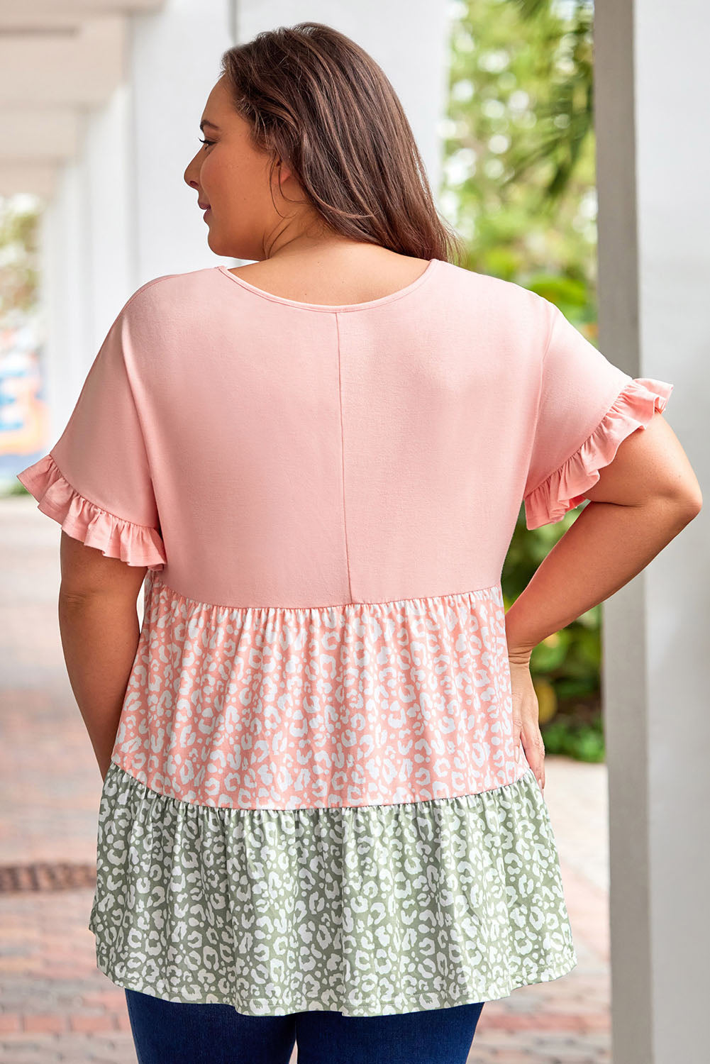 Plus Size Leopard Tiered Blouse – Trendsi | ClozArt