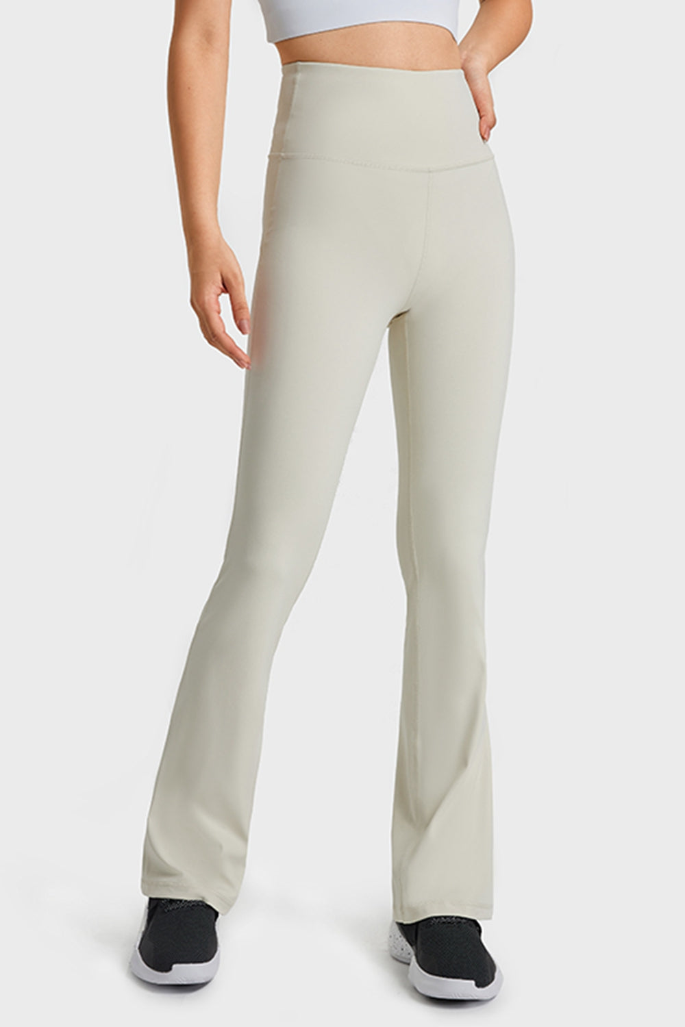 Millennia Elastic Waist Flare Yoga Pants – Trendsi | ClozArt
